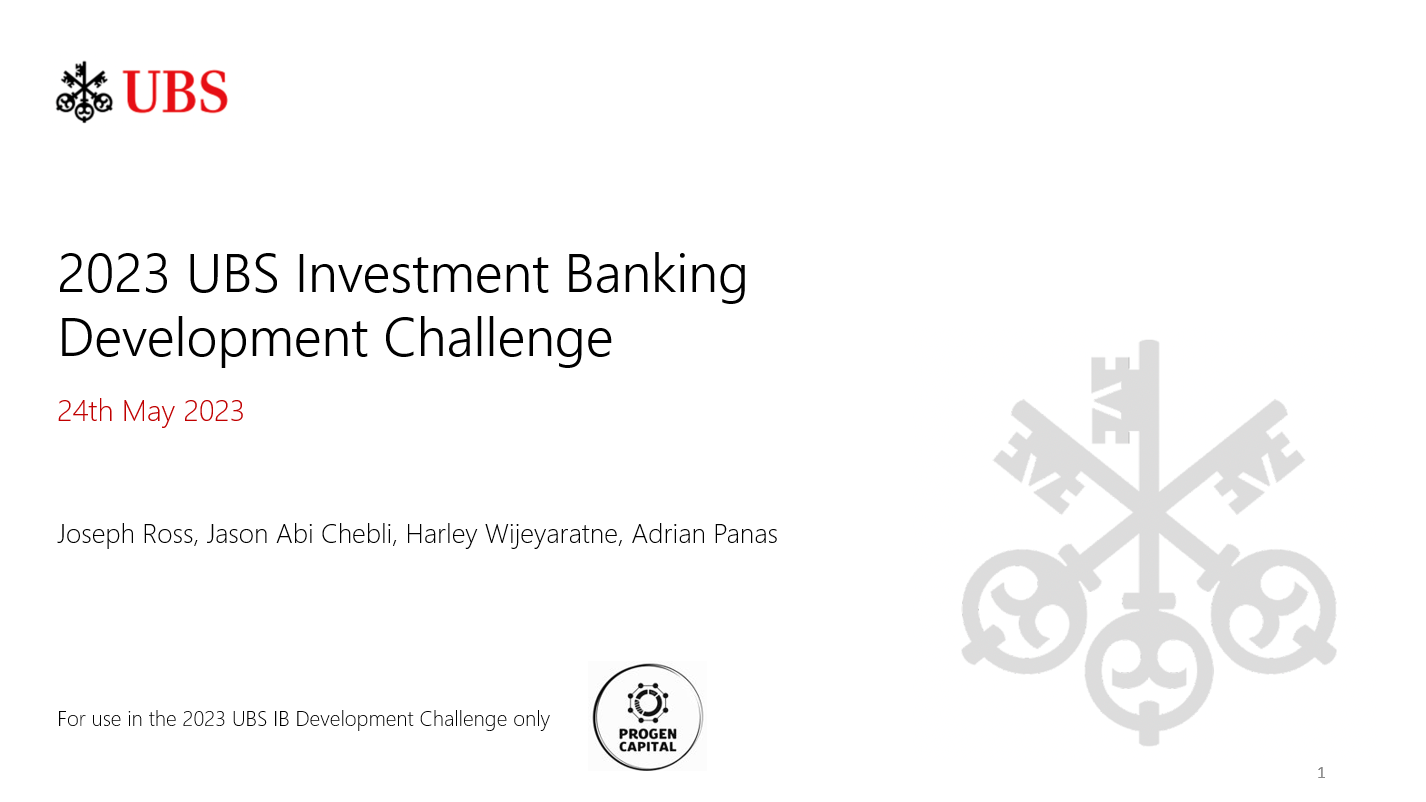 UBS Investment Banking Challenge